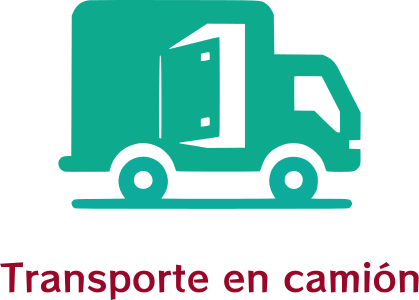 Transporte en camión logo design