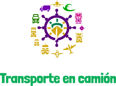 Transporte en camión logo design